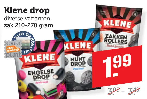 Aanbieding: Klene drop