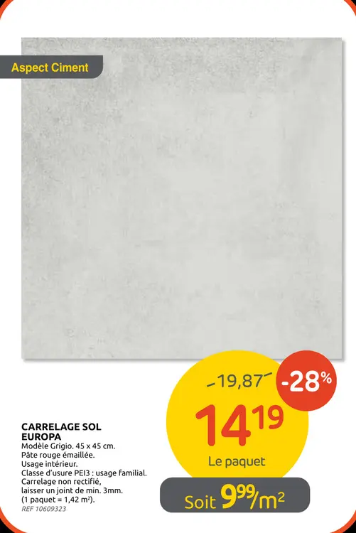 Promotie: Carrelage sol EUROPA