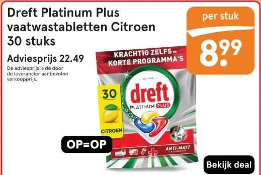 Aanbieding: Platinum Plus vaatwastabletten Citroen