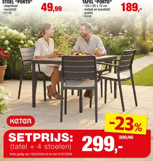 Promotie: Keter Porto tuinstoel grafiet