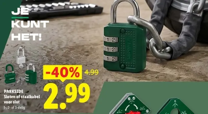 Aanbieding: Sloten of staalkabel voor slot