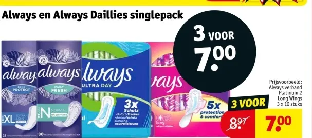 Aanbieding: Always en Always Daillies singlepack