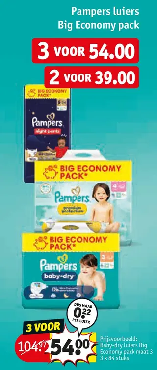 Aanbieding: Luiers Big Economy pack