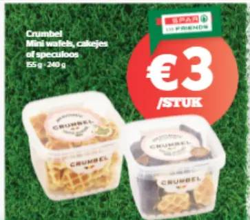 Promotie: Crumbel Mini wafels, cakejes of speculoos