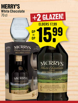 Aanbieding: Merrys White Chocolate 70 cl