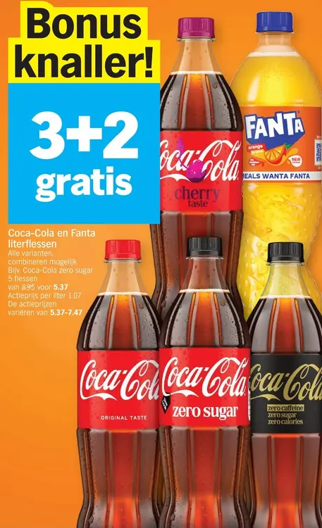 Promotie: Coca-Cola en Fanta literflessen