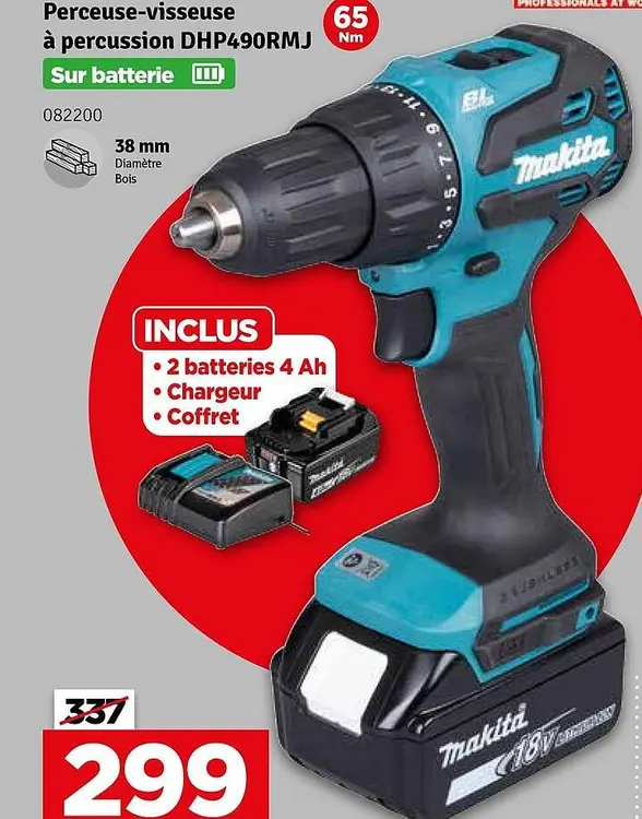 Offre: Perceuse-visseuse à percussion DHP490RMJ