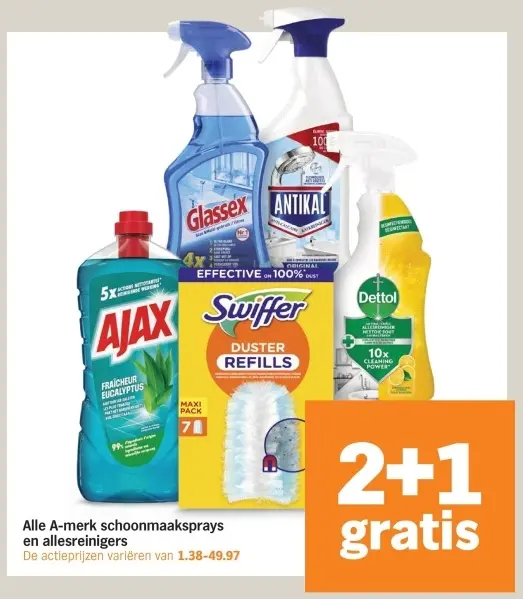 Aanbieding: Alle A-merk schoonmaaksprays en allesreinigers