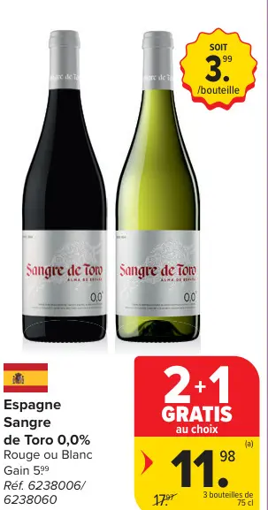 Offre: Espagne Sangre de Toro 0,0%