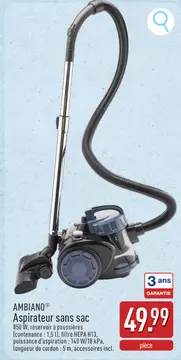 Offre: Aspirateur sans sac