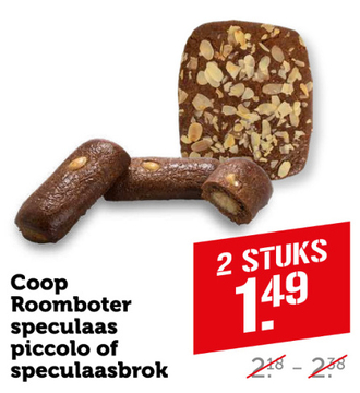 Aanbieding: Coop Roomboter speculaas piccolo of speculaas