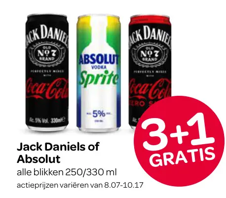 Aanbieding: Jack Daniels of Absolut
