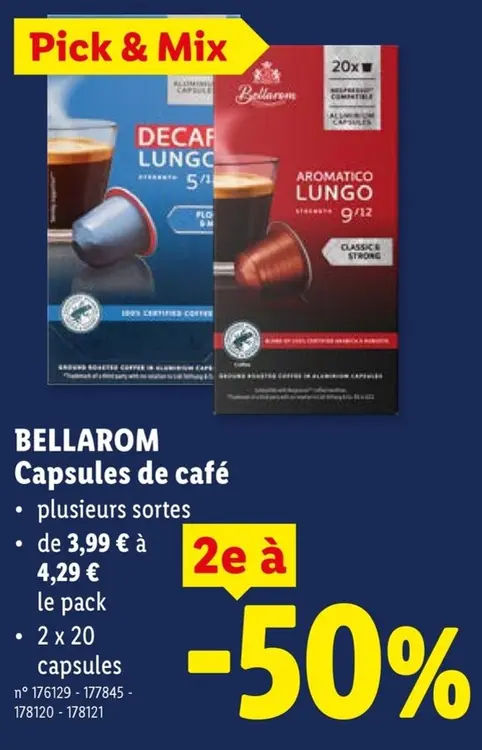 Offre: BELLAROM Capsules de café