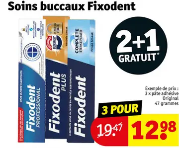 Offre: Soins buccaux Fixodent