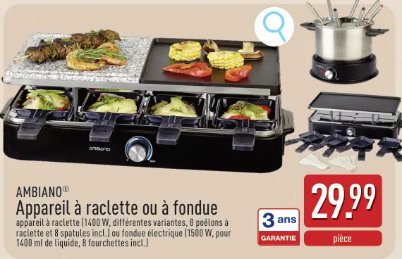 Offre: Appareil à raclette ou à fondue