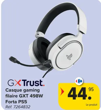 Offre: Casque gaming filaire GXT 498W Forta PS5