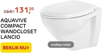 Aanbieding: AQUAVIVE COMPACT WANDCLOSET LANCIO