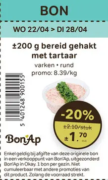 Promotie: Bereid gehakt met tartaar