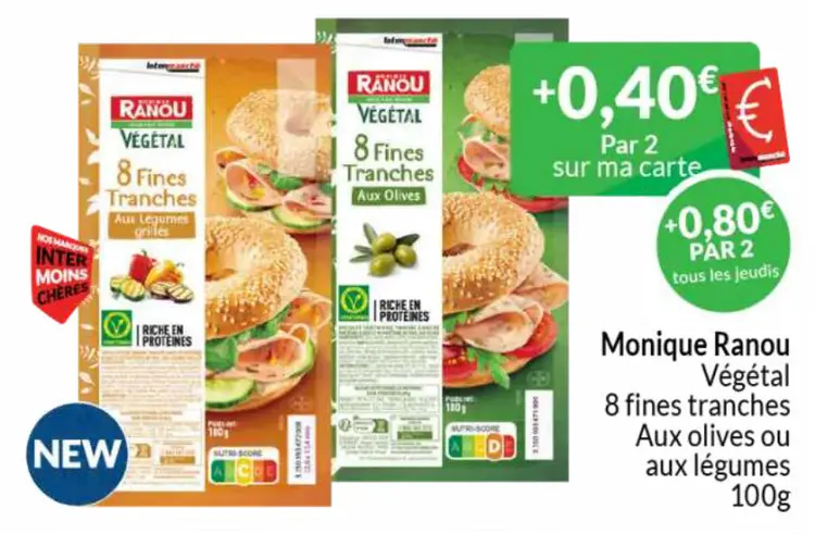 Offre: Végétal 8 fines tranches Aux olives ou aux légumes