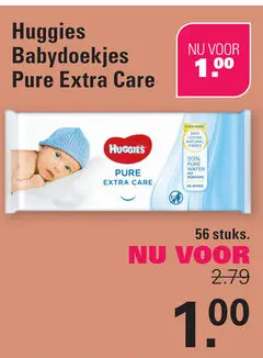 Aanbieding: Huggies Babydoekjes Pure Extra Care