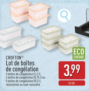 Offre: Lot de boîtes de congélation