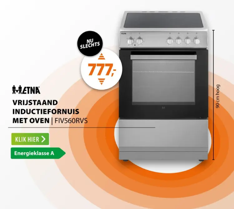 Aanbieding: Vrijstaand inductiefornuis met oven | fiv560r