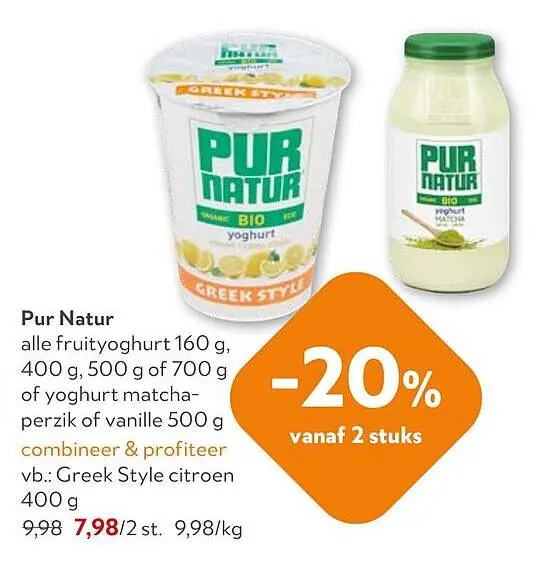 Promotie: Pur Natur bio yoghurt