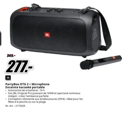 Offre: PartyBox OTG 2 + Microphone Enceinte karaoké 