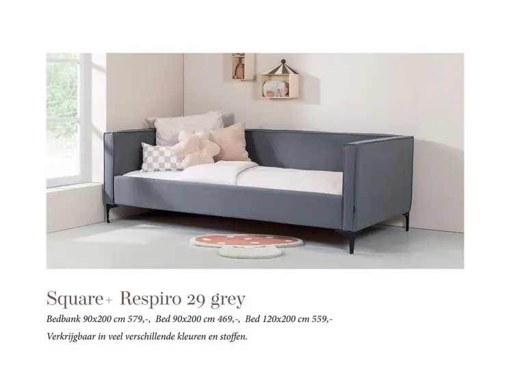 Aanbieding: Square+ Respiro 29 grey bedbank of bed