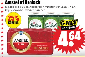 Aanbieding: Amstel of Grolsch