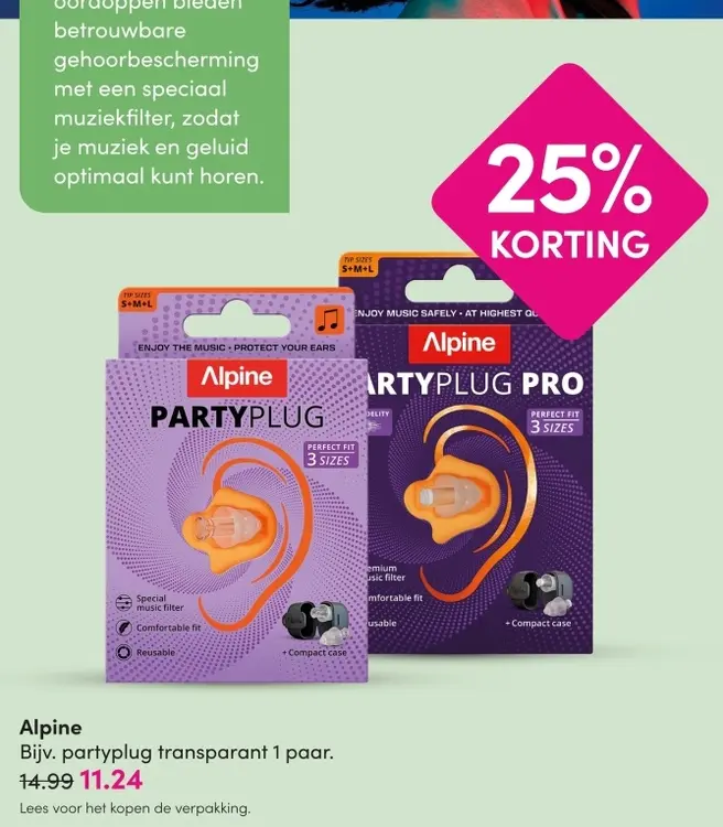 Aanbieding: Partyplug transparant