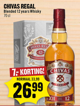 Aanbieding: Chivas Regal 12 years Whisky 70 cl