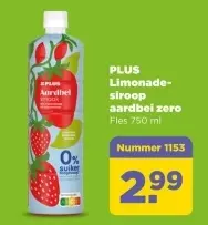 Limonadesiroop aardbei zero