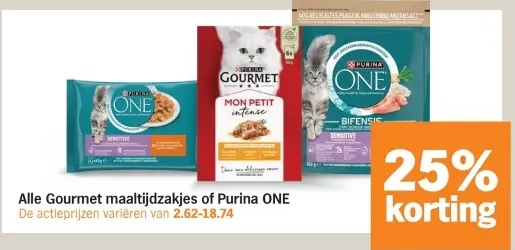 Aanbieding: Gourmet maaltijdzakjes of Purina ONE