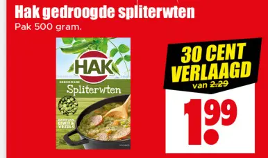 Aanbieding: gedroogde spliterwten