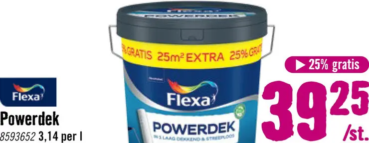 Aanbieding: FLEXA Powerdek muren & plafonds wit 10 l + 25%