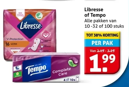 Aanbieding: Libresse of Tempo