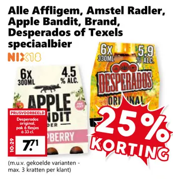 Aanbieding: Alle Affligem, Amstel Radler, Apple Bandit, 