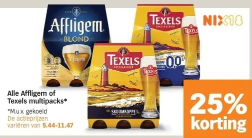 Aanbieding: Affligem or Texels multipacks