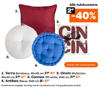 Aanbieding: tuinkussens