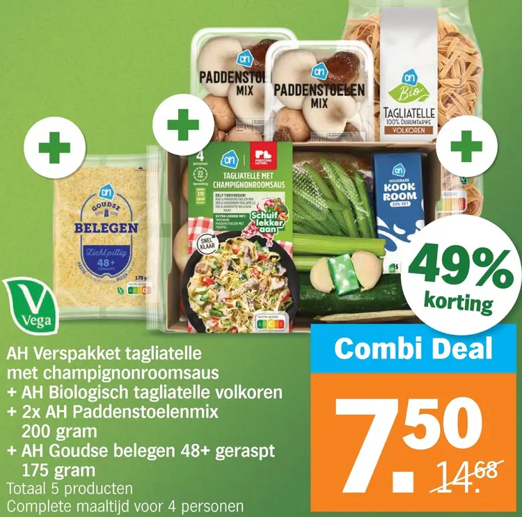 Aanbieding: Verspakket tagliatelle met champignonroomsaus