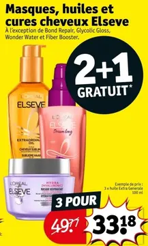 Offre: Masques, huiles et cures cheveux Elseve