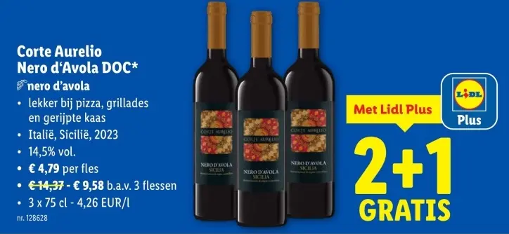 Promotie: Corte Aurelio Nero d'Avola DOC*