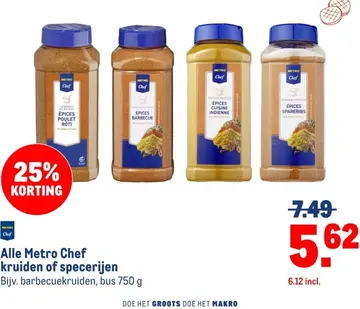 Aanbieding: Alle Metro Chef kruiden of specerijen