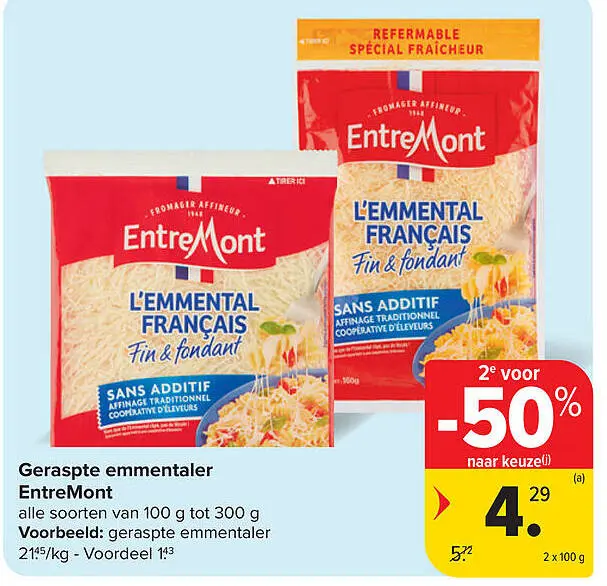 Aanbieding: Geraspte emmentaler