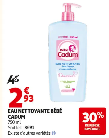 Promotie: Eau nettoyante bébé