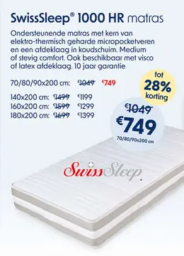 Aanbieding: Matras SwissSleep 1000 - HR