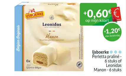 Promotie: Perletta praliné - 6 stuks of Leonidas Manon 