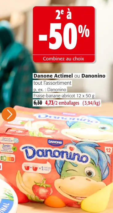 Offre: Danone Actimel ou Danonino