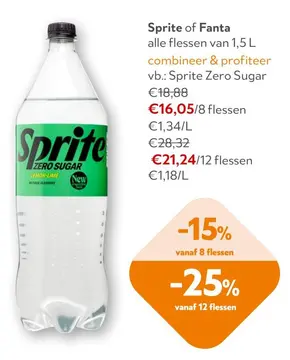 Aanbieding: Sprite Zero Sugar of Fanta